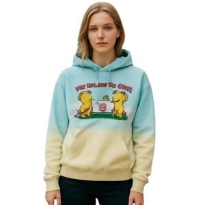 Cody KO Gradient Hoodie We Prefer To Chill Teddy Bear Graphic Whimsical Sz L